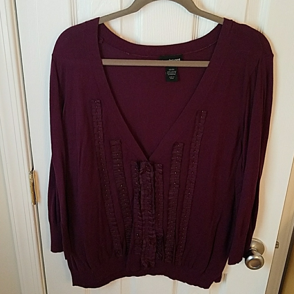 Ribbon detail cardigan with hidden button detail